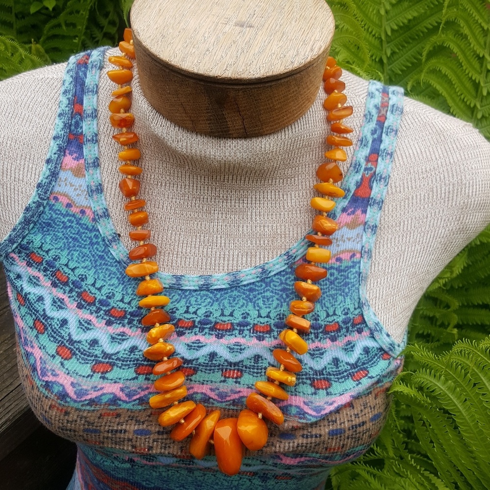 Rare antique baltic amber necklace